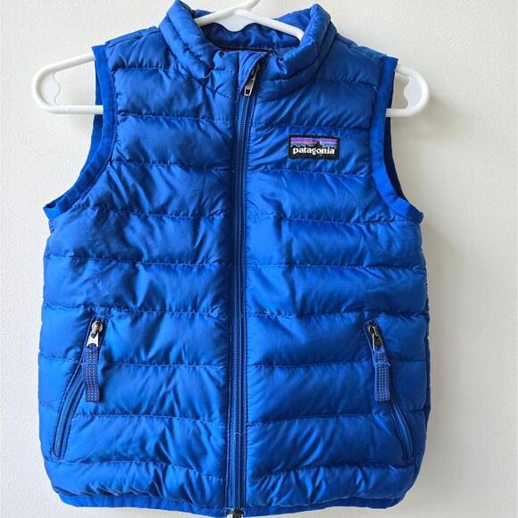 Patagonia NEW Down Puffer Sweater Vest Blue Size 18 Months Toddler Baby Boy Girl - Picture 1 of 9